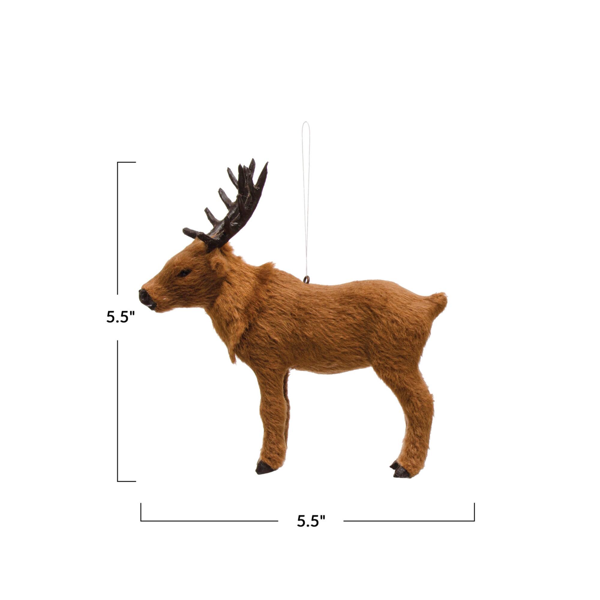 Hello Honey® Faux Fur Elk Ornament